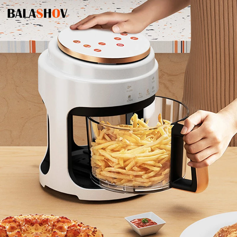 220 V Visual Air Fryer 3L kapacita bez oleja Elektrická fritéza Automatická domácnosť 360 ° pečenie LED dotykové fritéza bez oleja bez oleja