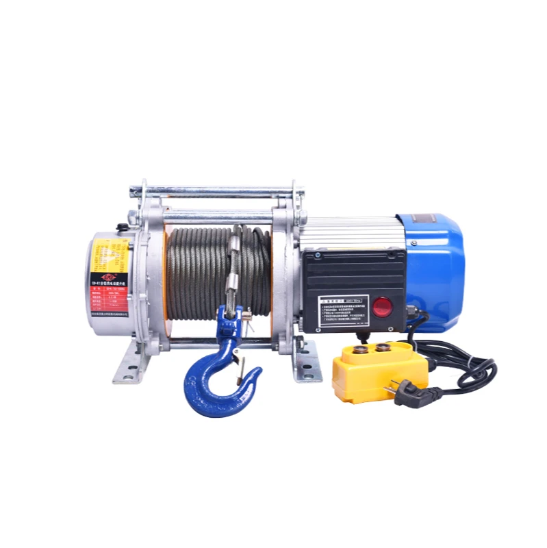 220V 1T 30/60M Multifunkčný hliníkový škrupinový záber domáci žeriav Mini Electric Electric navijak