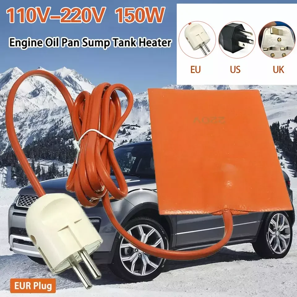 220V 250W Vodotesný silikónový ohrievač automobilový blok Olejová panvica Hydraulická vykurovacia doska vankúšik vankúšik
