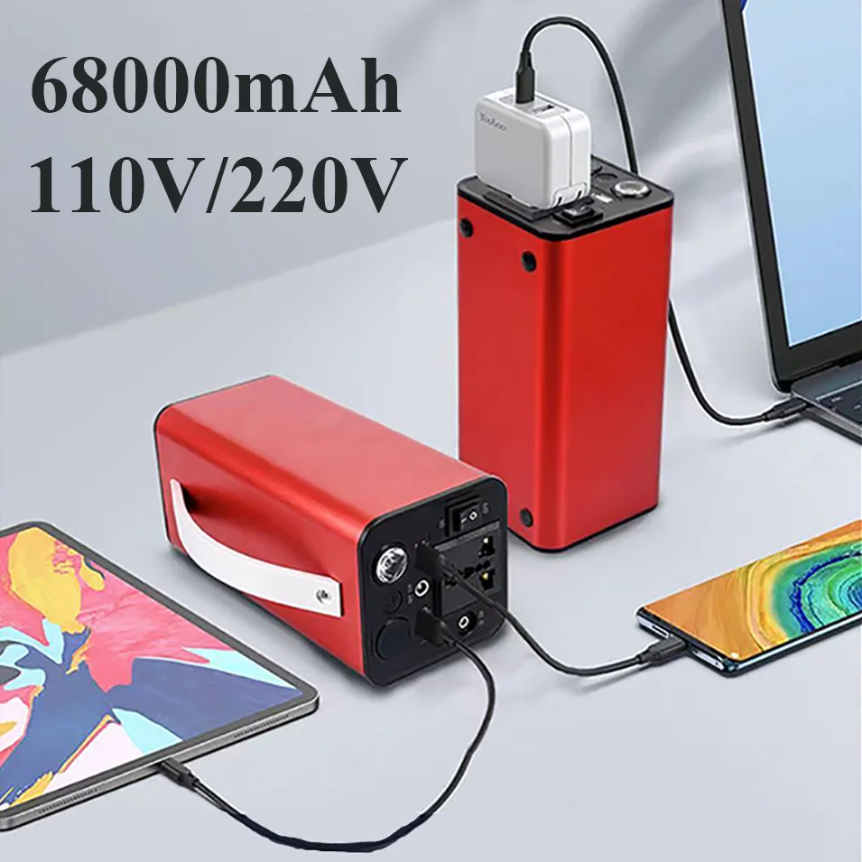 220V 68000 mAh Generátor nabíjačku batérií 180W Prenosná elektráreň Outdoor Núdzové napájanie kempingové kempingové banky Inverter
