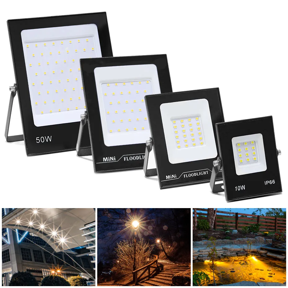 220V Outdoor LED povodňové svetlo 10W 20W 30W 50W 100W 150 W 200 W Spotlighting High Ras IP66 nepremokavý pre dekoráciu Garden Street