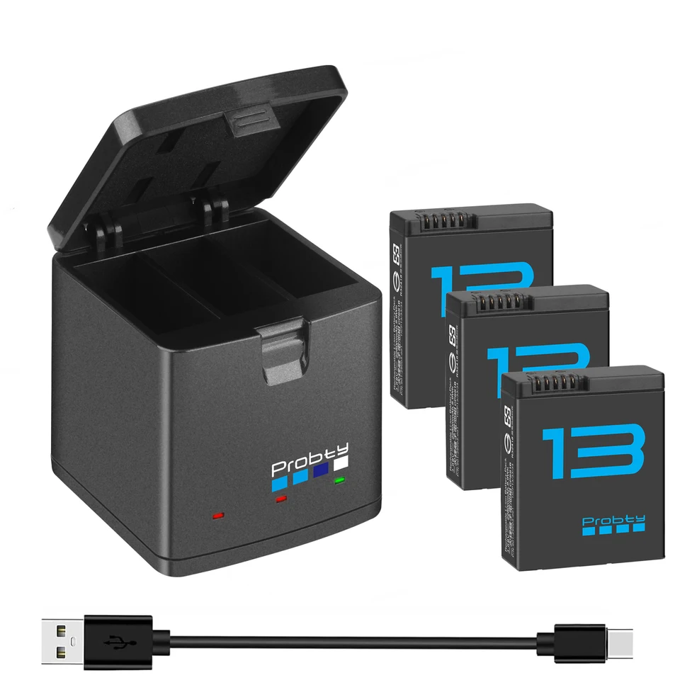 2280 mAh pre GoPro Hero 13 Battery+3-slots Box Charger pre GoPro Hero 13 Black Camera Accessories
