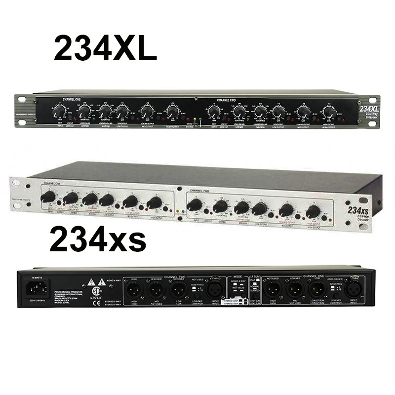 234xS Electronic Crossover 234xl Profesionálne zvukové periférne zariadenia Stereo 2/3 Way, Mono 4-Way Crossover Audio Equoenter