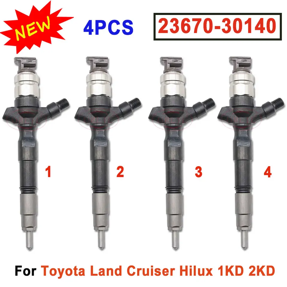 23670-30140 pre Toyota Land Cruiser Hilux 3.0 D4D Injector 095000-6760 Diesel Common Rail Dysle 0950006760 2367030140 4KS