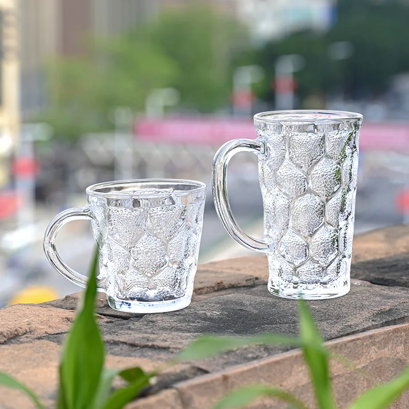 238 ml diamantovej reliéfnej reliéfnej sklenenej šálky voda šálka žena Muž letný domáci mliečny čaj šálka hniezdo hniezdo pivo šálka s rukoväťou