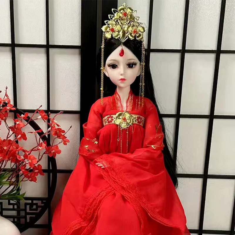 23inch čínske hanfu hanfu oblečenie Fullset Stary Costumes Fairy Princess 1/3 BJD Movely Ball Soined Dolls Hračky pre dievčatá darček
