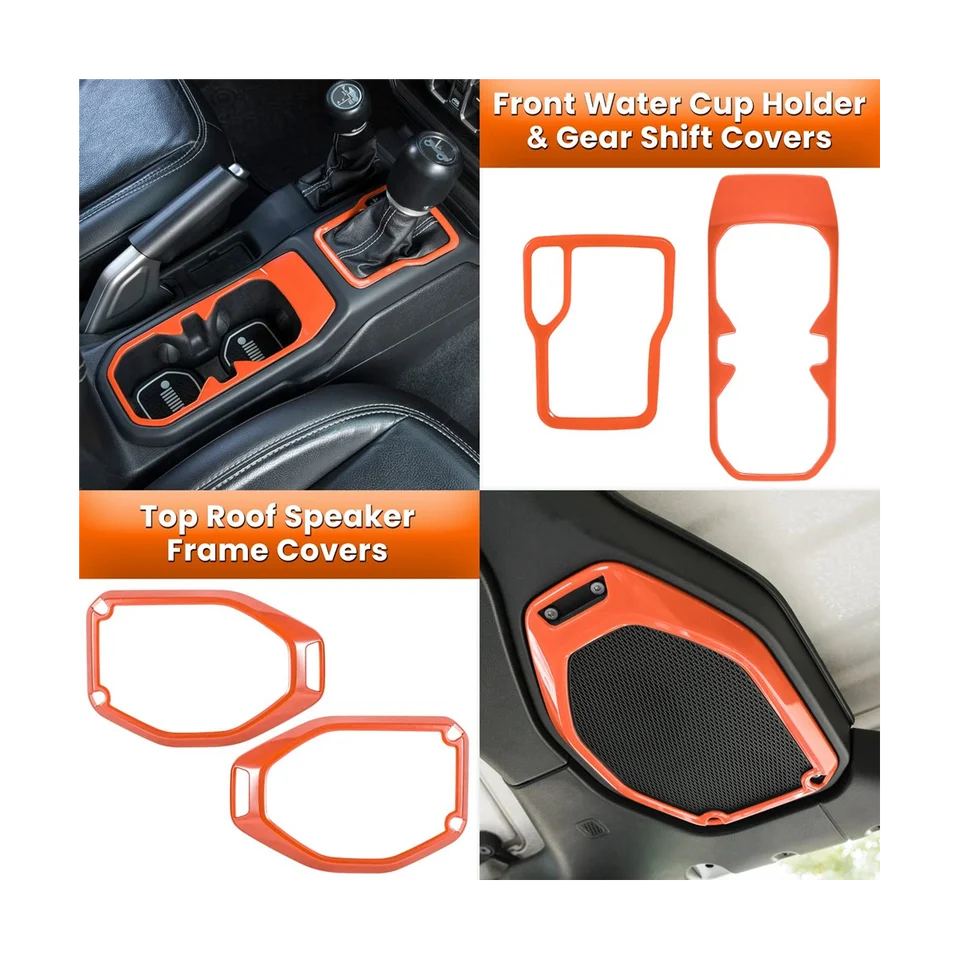 23ps s úplnou dekoráciou súprava dekorácie pre Jeep Wrangler JL Gladiator JT 2018-2023 Príslušenstvo (Orange)