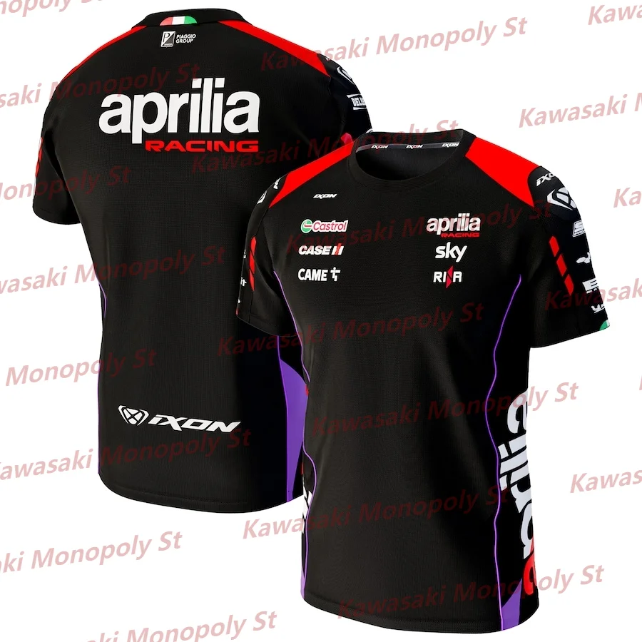 24/25 Noví letný muži a ženy Aprilia Team Racing Suit 3D Tlated Fitness Top Kid/Adult Moto GP Rýchle vyschnutie výcvik Riding Suit