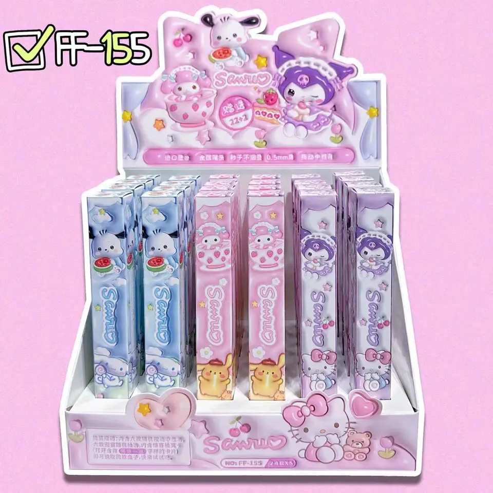 24/36ks karikatúra Sanrio Gel Pen Hello Kitty Kuromi Melody Neutrálne Pen anime Rollerball School Supplies Wholesale