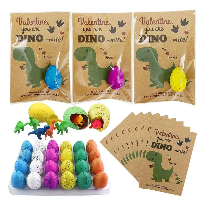 24 balení dinosaurus pestovateľské vajcia vyliahnutia dino vajcia rastie vo vode trhliny s rôznymi farbami na viac ako 3 roky staré batoľatá