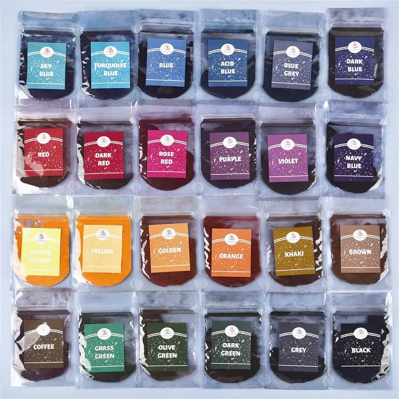 24 farieb 10g látka DIY kravata Dye Práškovú farbu Zmeňte bezplatné varenie Farba Farba pre tkaninu vrecko Oblečenie oblečenie farbenie