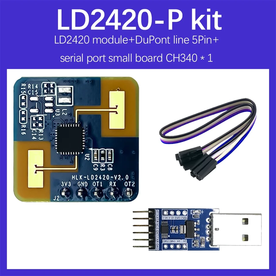 24 GHz HLK-LD2420 Millimeter Radar Radar ľudský prítomný modul Micro Motion Intelligent Senzor Vysoká citlivosť LD2420 CE
