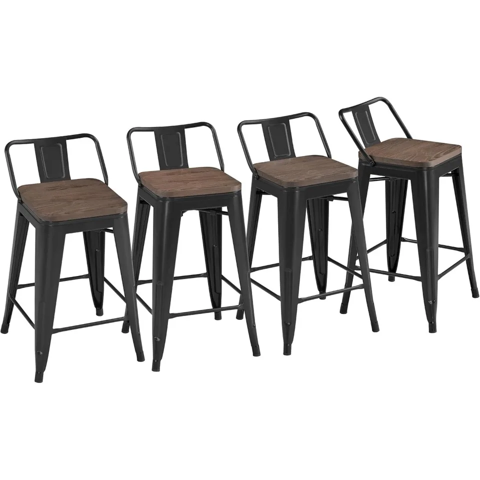 24 '' Metal Bar stolička 4ks dolnú stoličku chrbta pre kovové stoličky pre vnútorné/vonkajšie barové stoličky s barmi pre kovové stoličky s dreveným sedadlom kovovou nohou
