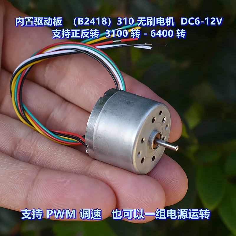 24 mm Mini 310 5-vodičový BLDC 2418 Motor bez kefy DC 6V-12V Vstavaný ovládač CCW Surce Control PWM SPRÁVA