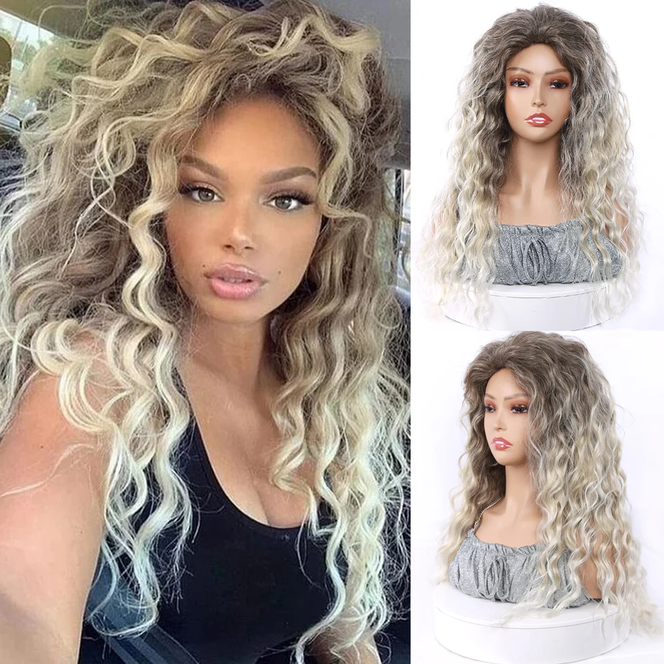 24 -palcová popola blondínka Syntetická s dlhou kučeravou parochňou parochne pre kostýmy karnevalové cosplay Ženy Ženy načúchané tepelne rezistentné účes