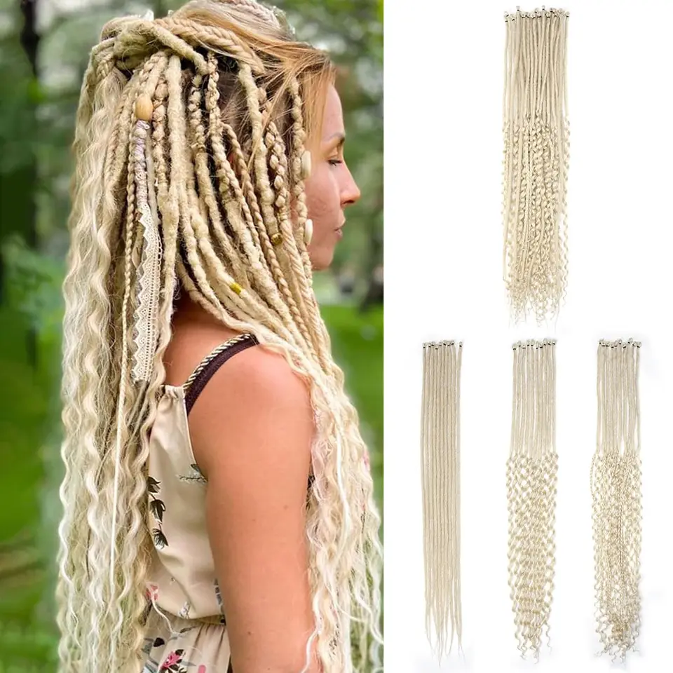 24 palcových 30 prameňov SE Dreadlock Extensions Sety, 3 v 1 zmiešaných syntetických strašných strašinách pre ženy