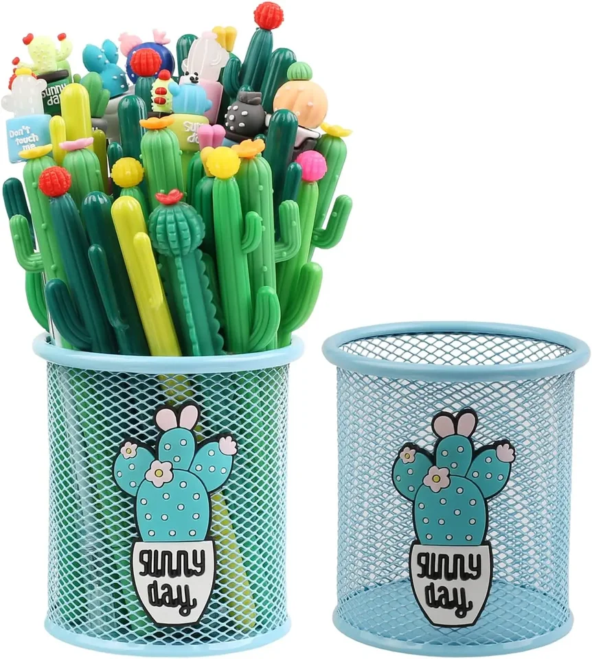 24 počítačov roztomilý kaktus kawaii gélové pero Cool Plant Set Creaty Funny Girl Detské dámske dekorácie Dekorácie kancelárske potreby