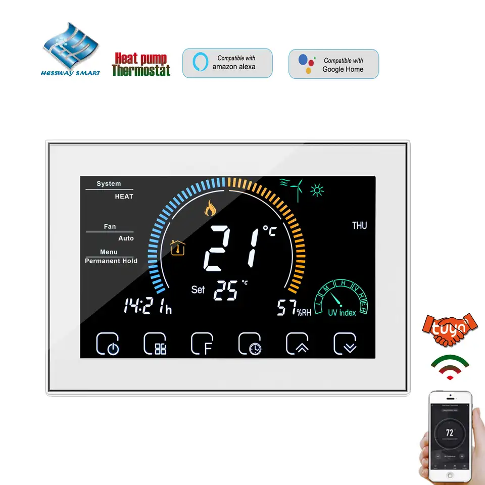 24 V WiFi tuya Centrálne zahrievanie chladiarenského regulácie termostatu pre prácu Rôzne typy systémov Teplý vzduch, horúca voda, tepelné čerpadlo, pary
