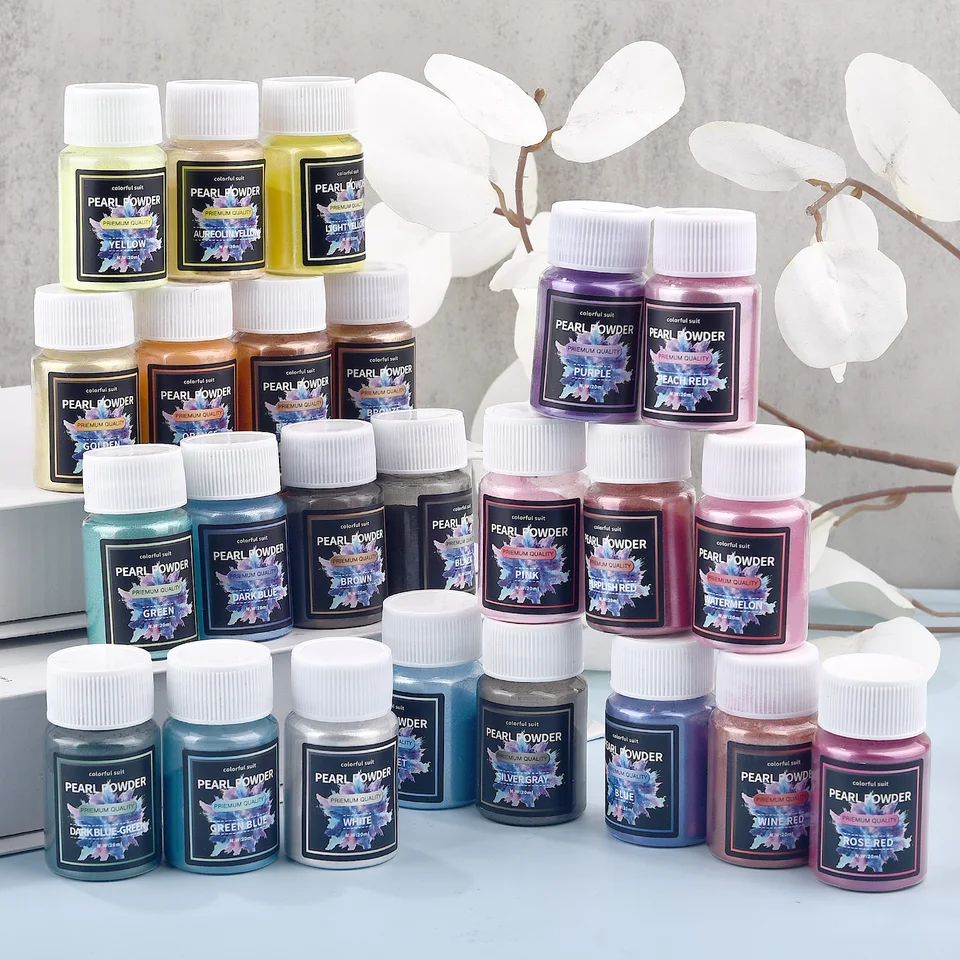 24Color 20 ml perlestcentský prášok epoxidová živici farbivo perla pigment sľudy perleťové prášok DIY živice šperky Craft výroba sľudových farbív