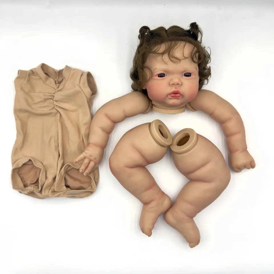 24inch Reborn Doll Kit Pickle Awake s ručne zakorenenými vlasmi 3D maľovaná ručne vyrábaná renforná doll dielky s látkou Juhuettes Kit