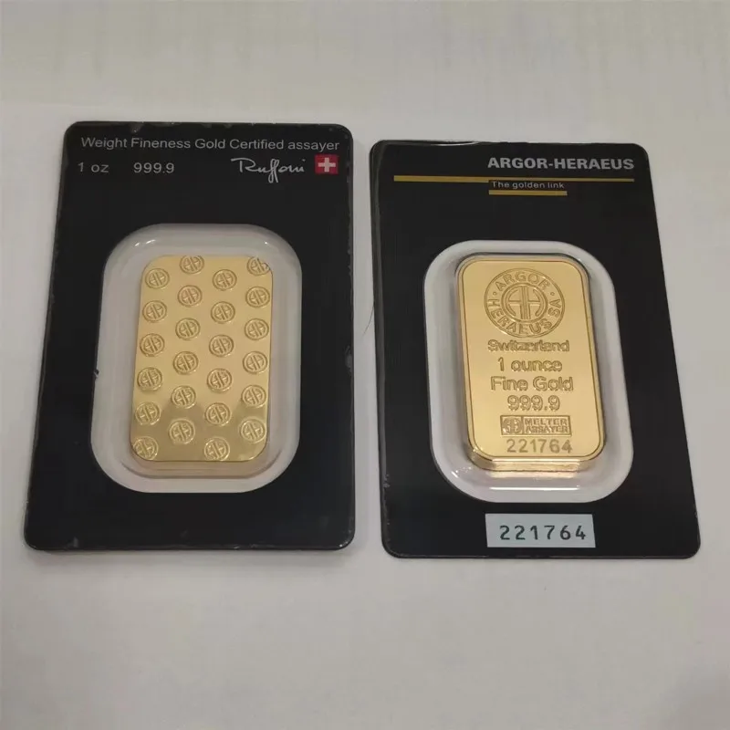 24k zlaté Švajčiarsko 1 unca Argor-Heraeus zlatý Bullion Gold Bar cudzine