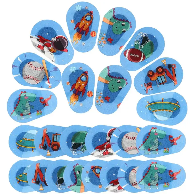 24ks single Eye Patches Cartoon netkané tkaniny so zaviazanými očami videnie korektor očné škvrny deti amblyopia korekcia očné masky