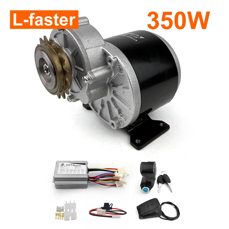 24V 350W 16t zotrvačník Elektrický kefový prevodový motor s kefou s pedálom škrtiacej klapky