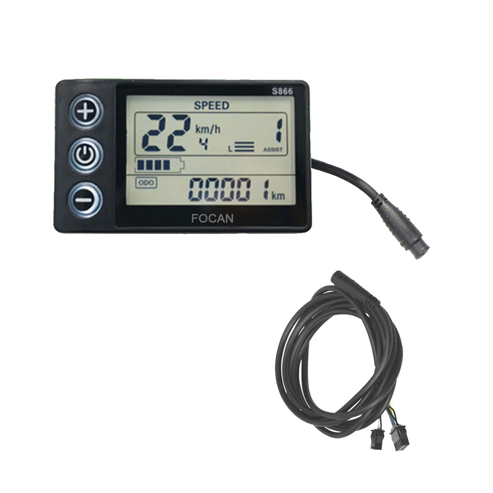 24V 36V 48V 60V 6pin Muž S866 Elektrický bicykel LCD Display Meter E Scooter LCD Panel pre horské elektrické bicykle