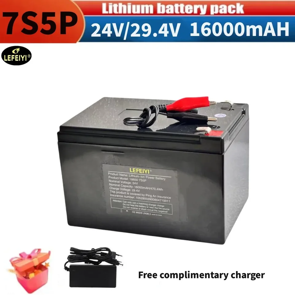 24V 7S5P 29,4 V 16000 mAh lítiová batéria Vysoká energia s batériou BMS.