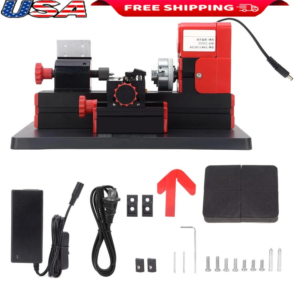 24W mini motorizovaný kovový sústruhový sústruh DIY ModelMaking Woodworking Tool Súprava 20000 ot./min