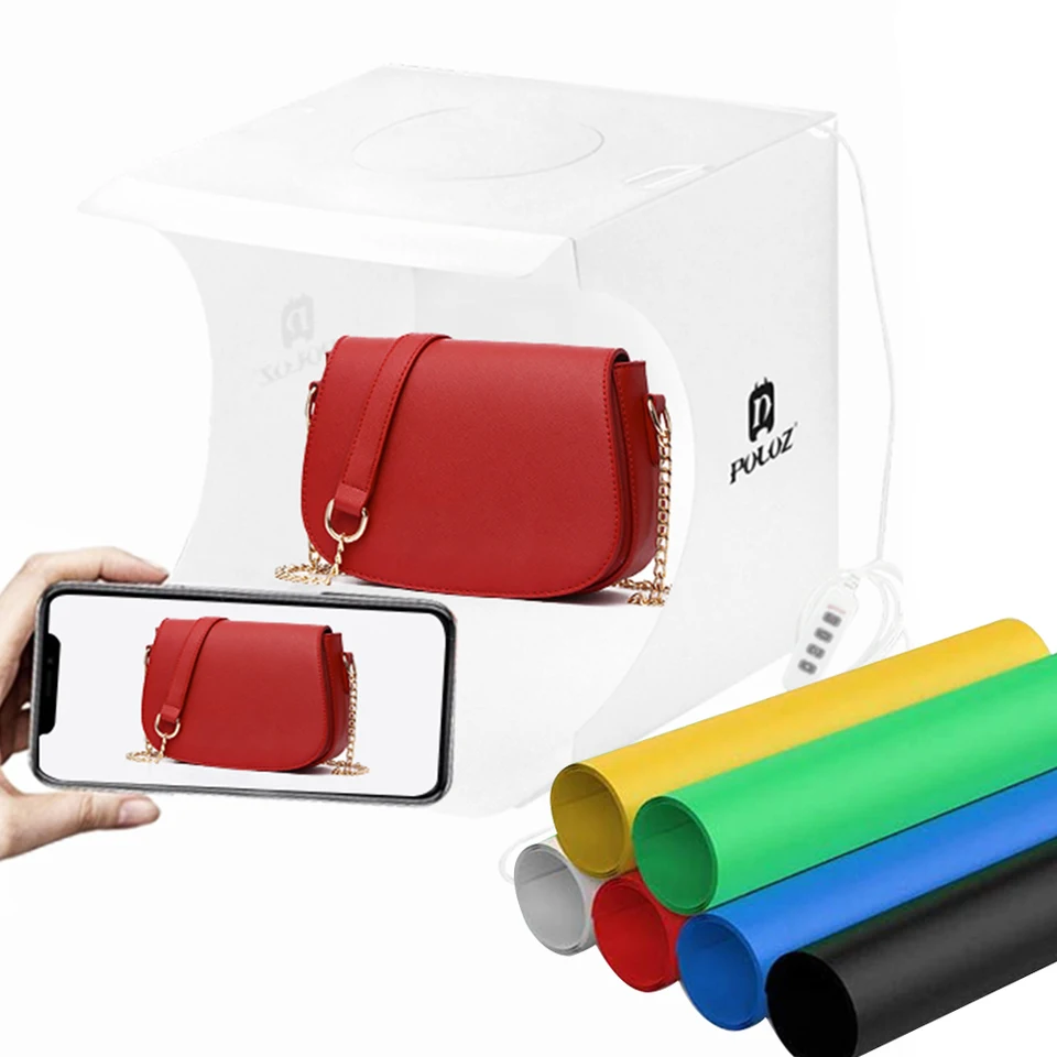 24x23x22cm dojateľný prenosný skladací lightbox Photography LED Ring Light Photo Štúdio Svetlo stan Stan Soft Box Chady Photobox