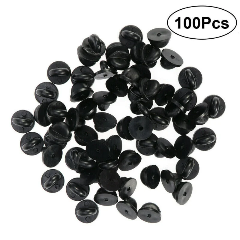 25/50/100ks PVC gumové kolíky Spätné kolíky motýľové kravaty kĺbové držiak na klopa CLAP CAPP CAP CAPERS pre rovnomerné odznaky výmeny