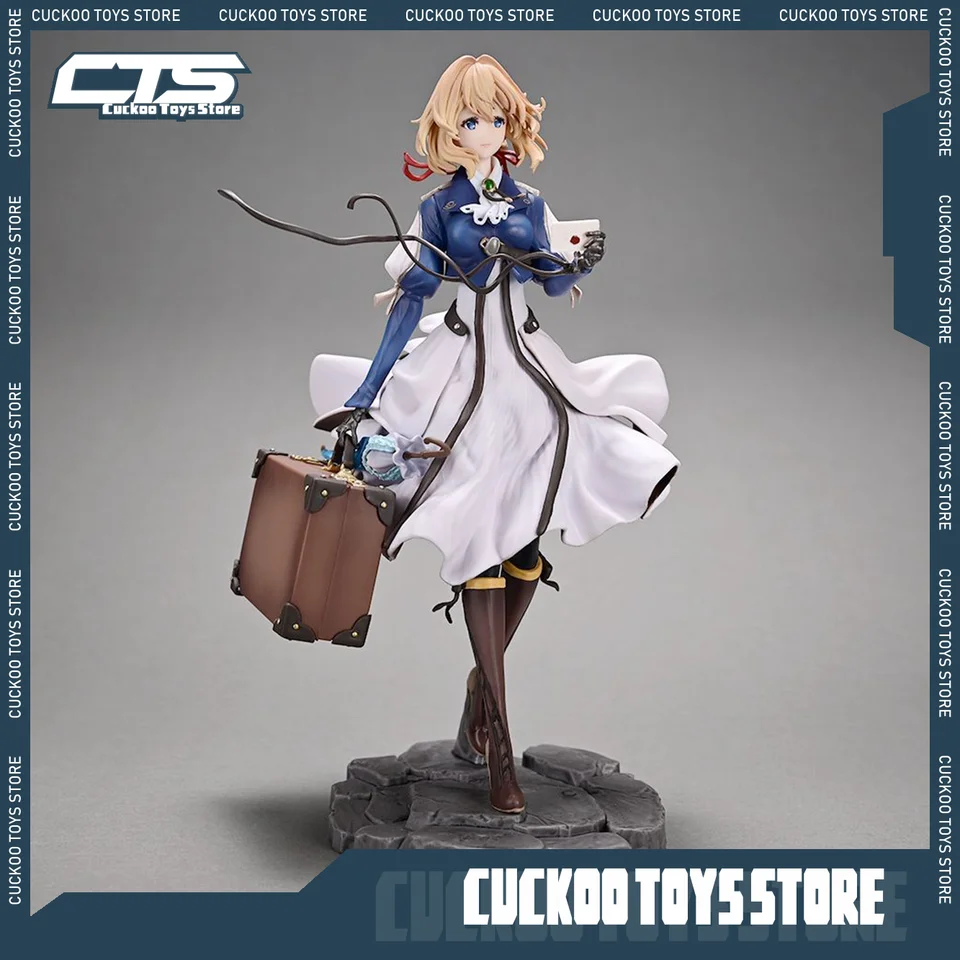 25 cm fialové Evergarden Anime figure Pekné dievča Figurine PVC Doll Sochy Model Collection Desk Decor Decora Vysoko kvalitné narodeniny hračky