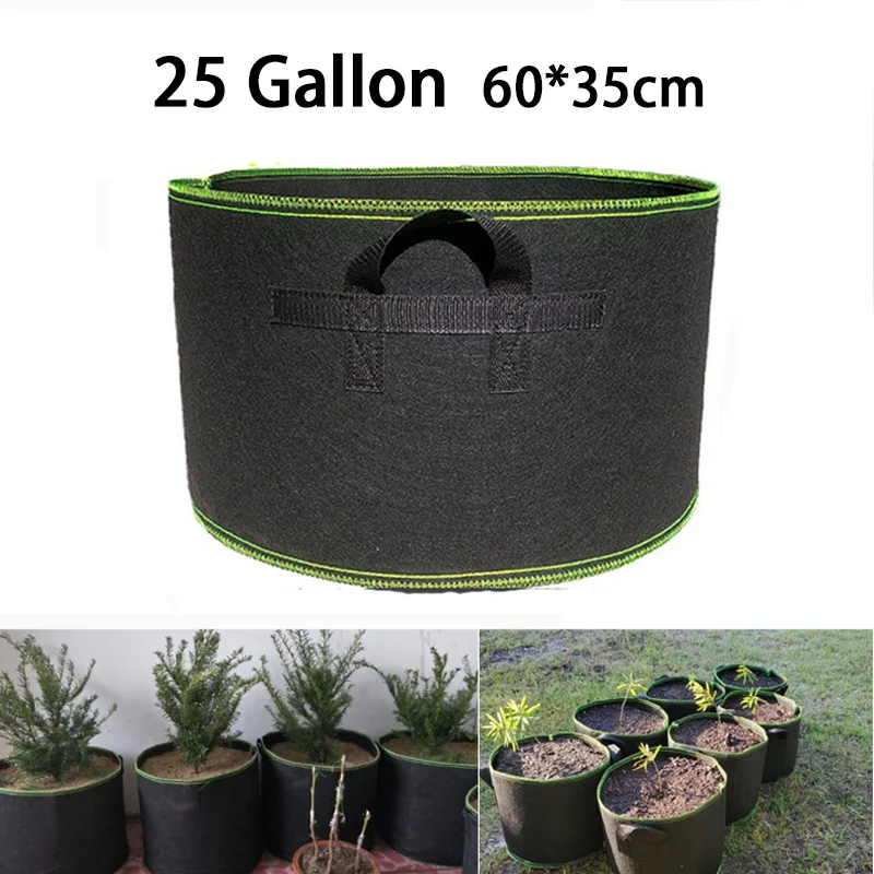 25 galónov ručne držané rastlinné vrecká na pestovanie veľkej kapacity tkanina ovocné kvety Rastliny Pestovanie Jardim Orchard and Garden Tools F2