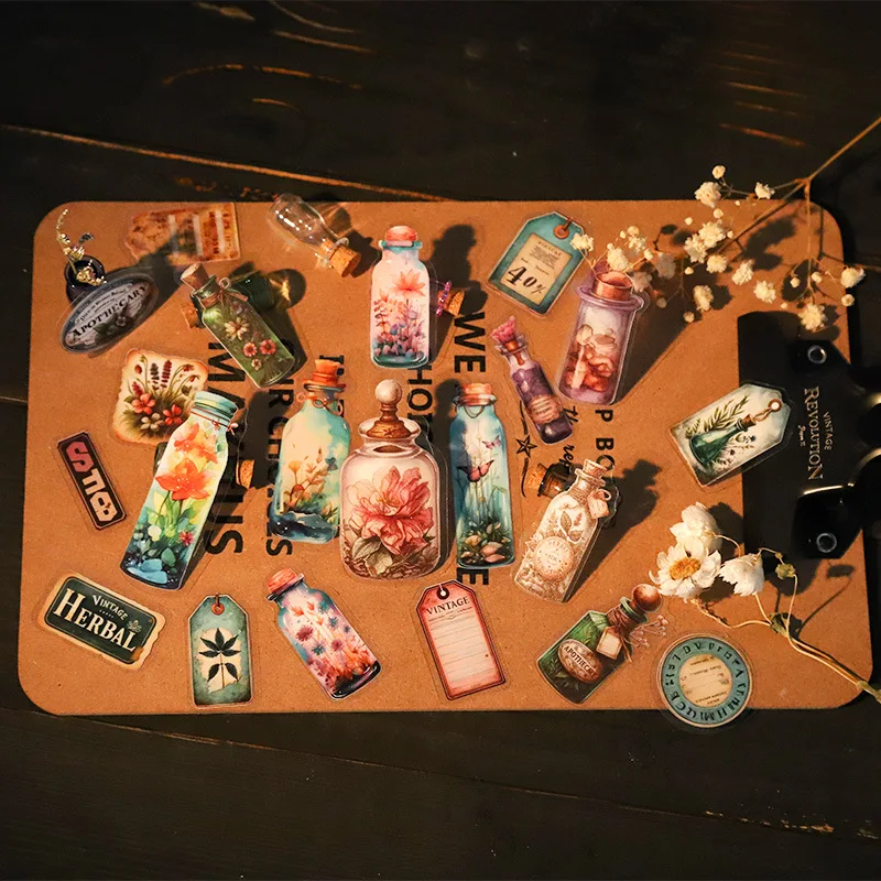 25 ks/balenia vinobranie malá fľaša Téma nálepky lepidlo DIY DECON DECONALING Plánovač s nálepkou Scrapbooking Príslušenstvo