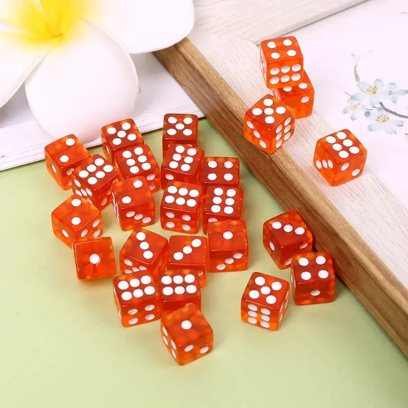 25 ks/nastaviť novú párty Game Dice 12 štvorcových priehľadných kocky
