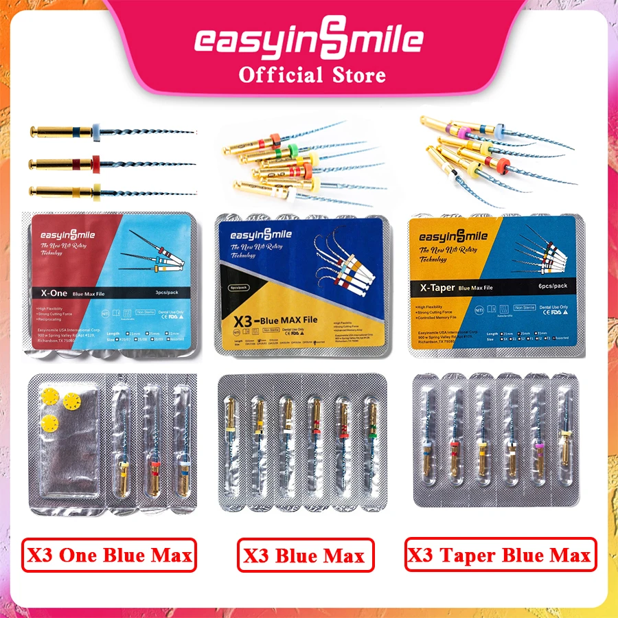 25 mm zubné endodontické súbory NITI Rotary X3 One/Taper Max Motor Použite súbory EasyInSmile
