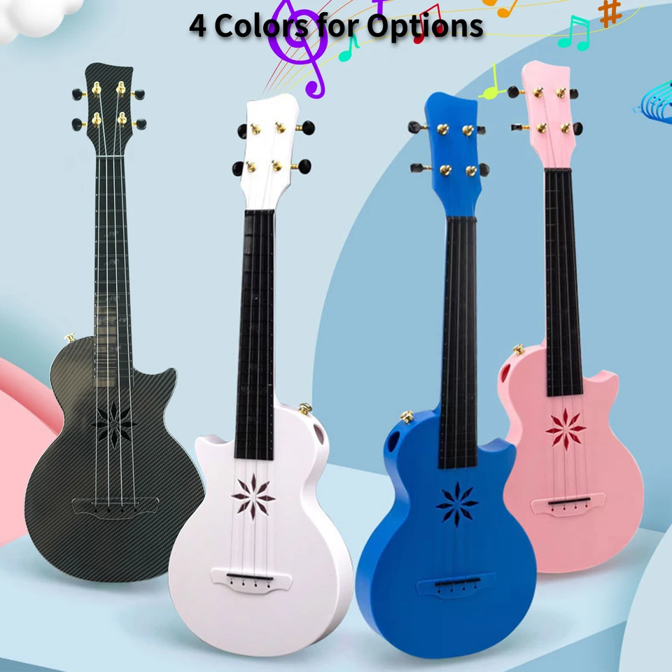 25-palcová ukulele 4 struny uhlíkové vlákno prenosné uke s prenášajúcou taškou pre začiatočníkov profesionálny strunový nástroj