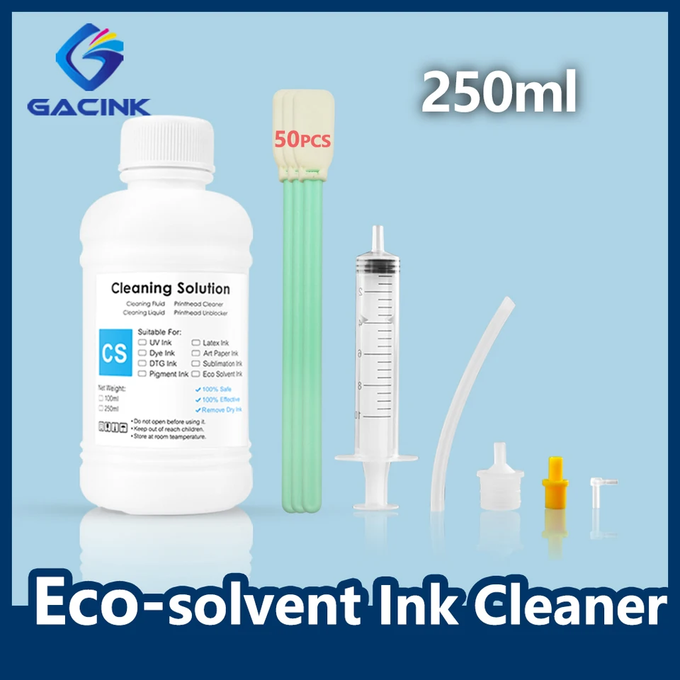 250 ml ekologického atramentu čistiaci prostriedok na čistenie tekutiny pre ekologickú atramentovú tlačovú hlavu Čistá pre tlačiareň Epson/HP/Canon/Brother