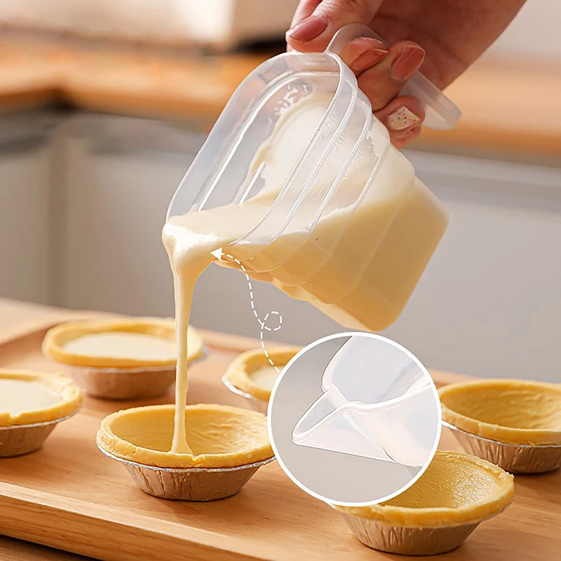 250 ml plastový priehľadný odstupňovaný merací pohár domácich kuchynských kusov na meranie náradia náradia Konštrukčné šálky