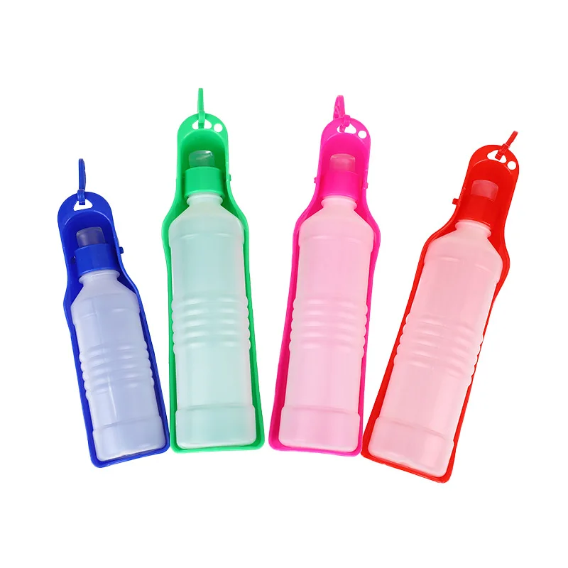 250 ml psov voda z fľaše na skladanie pijanu Plast prenosnej fľaše na fľašu Pets Outdoor Cestovná voda Feeder Feeder Bowl pre psov