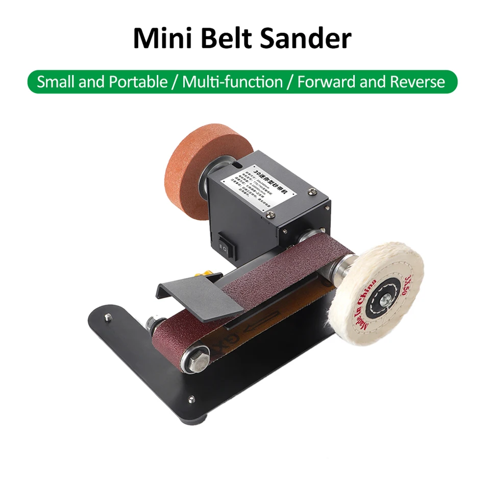 250 W mini pás Sander Electric Bench Bending Lockine Stroj 7 Rýchlosť nastaviteľná malá mlynček pre DIY Woodworking Barpener