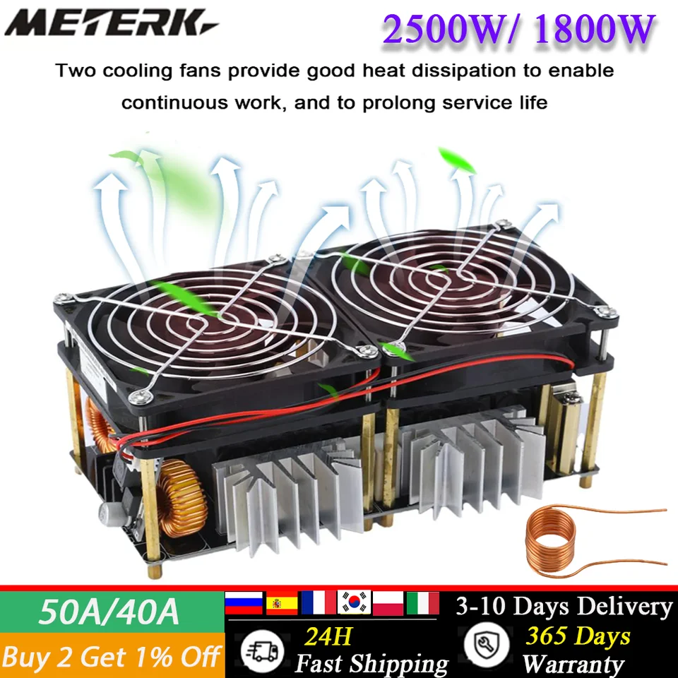 2500W 50A DC 12-48V Indukčná vykurovacia doska ZVS napájací napájací modul Vysokofrekvenčný nízky napätie Ohriepka vodiča Flyback