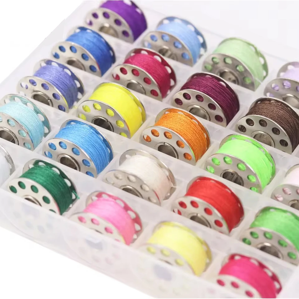 25Color/36Color Bybin Nediadec sada kovových cievok s farebným závitom šijacieho vlákna domácnosť Všeobecné závity cievky