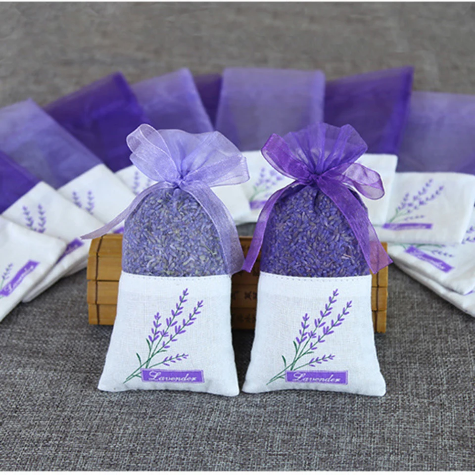 25ks levanduľové vrecko s vreckom prázdne levanduľové tašky Vôňa vrecko kvetinová tlačová vôňa vrecká na vrecko na relaxáciu spánku