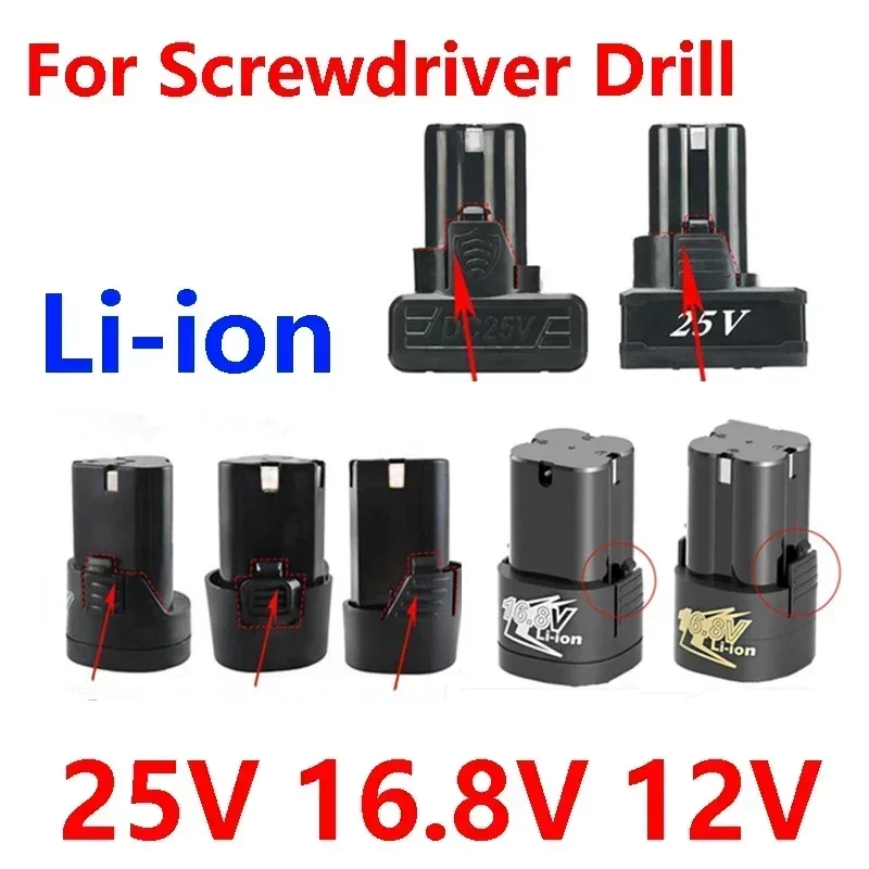 25V 16,8 V 12V 18650 lítium li-iónovej batérie pre bezdrôtový skrutkovač elektrický vŕtací vŕtač