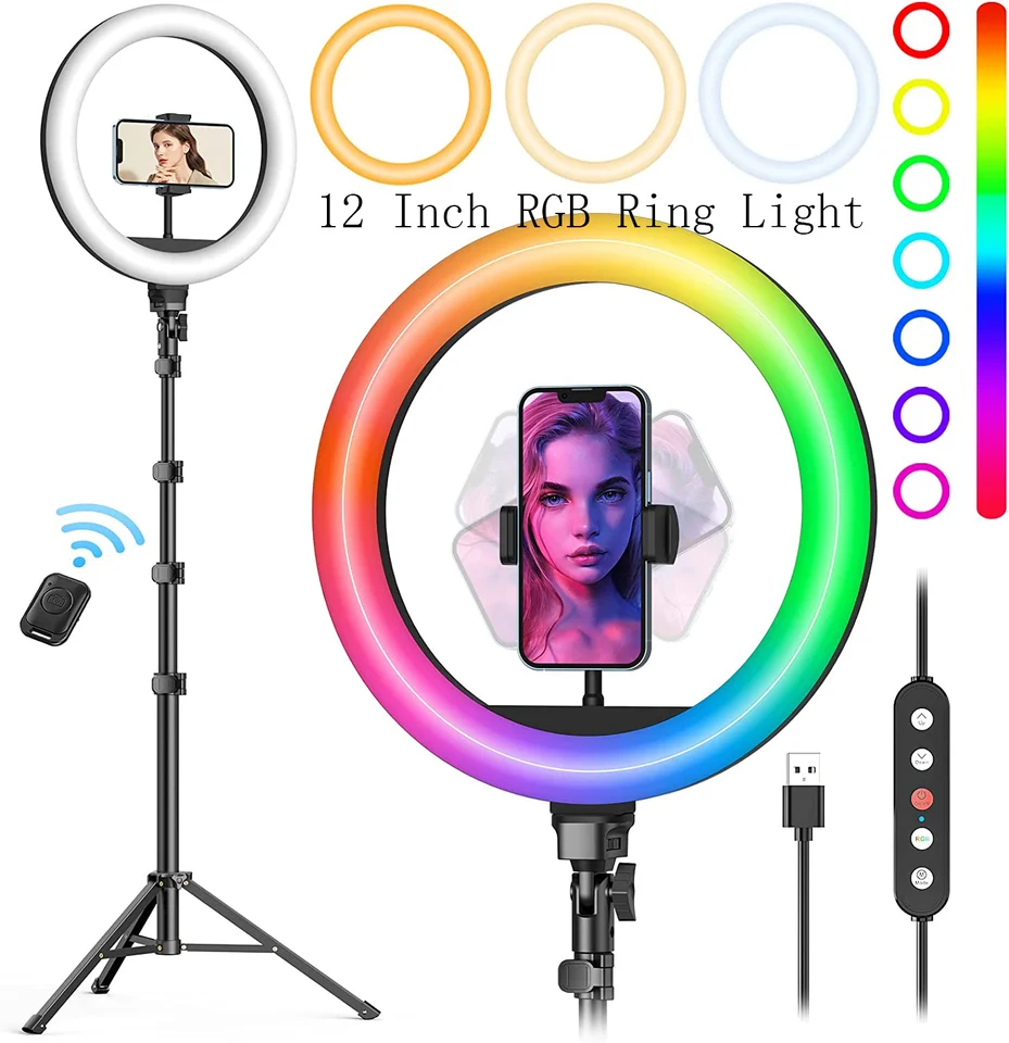 26 30 cm LED Selfie Ring Light RGB Photography osvetlenie 59 '' TRODOD STAND Photo STATIO STUDION RILLELE RILLEFT LAMP pre YouTube TIK TOK
