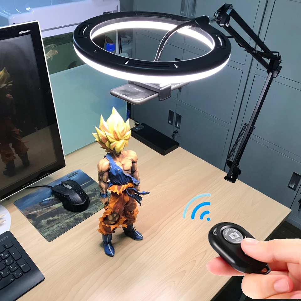 26 cm Fotografické osvetlenie Vlog Youtube výplň Ring Ring Light Light Live Cook Telefón Right Right Statin Stand Fotka LED selfie diaľkový diaľkový ovládač