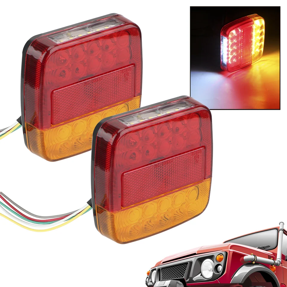 26 LED diódy TACH SVETLO SVETOVÉ SIGNATION Indikátor Čísla Doska Svetlo príves Caravan Taillight Zadná zadná brzdová brzdová lampa 1 pár pár