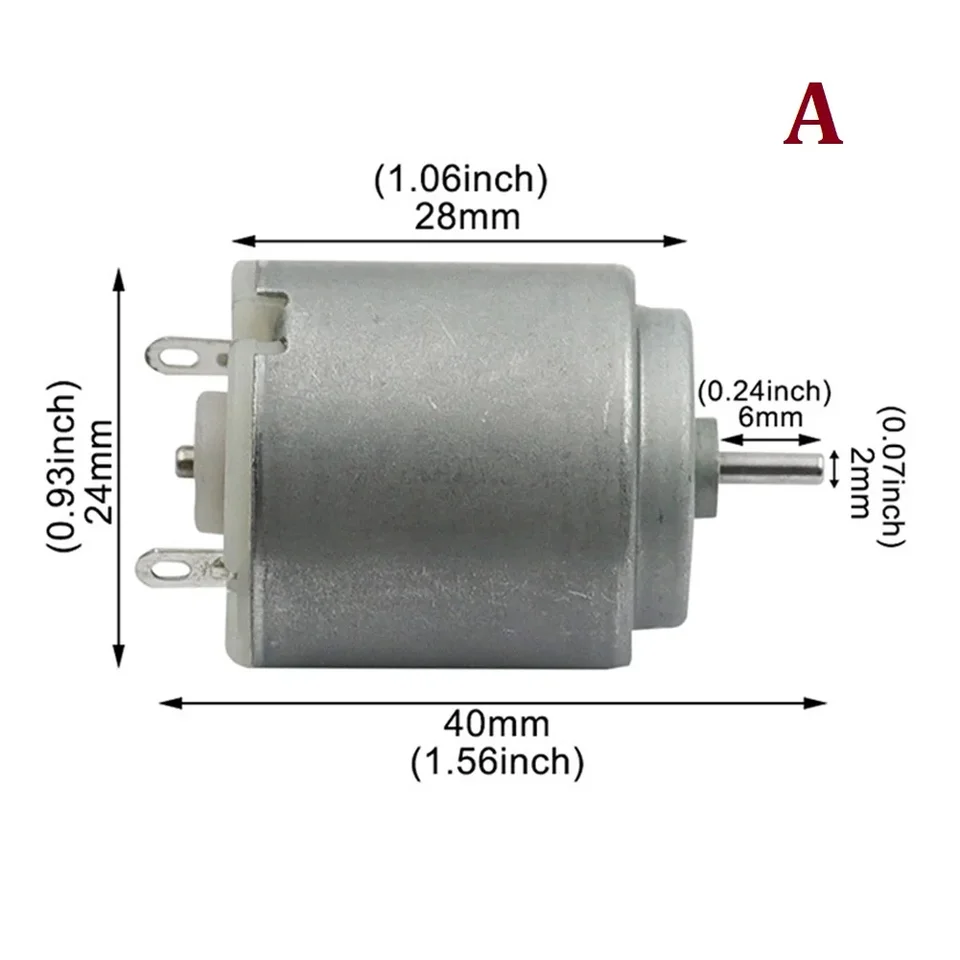260 Mini Motor Motor Motors DC 3-12V Elektrické stroje náradie vysokorýchlostných hračiek ventilátor DIY Motory 40x24mm